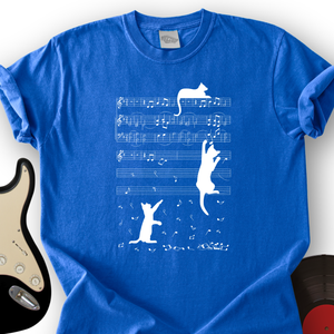 Climbing Cat On Musical Note T-Shirt