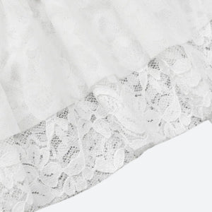 Coquette Lace Top & Ruched Mini Skirt Two Piece Set