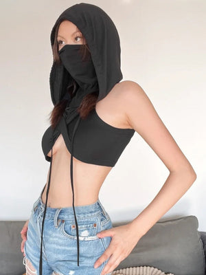 Cyberpunk Hooded Crop Top