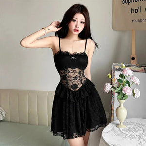 Lace Sheer Mini Dress