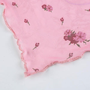 Soft Girl Floral Asymmetric Crop Top