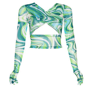 Teenage Crush Gloved Long Sleeve Top