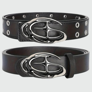 Y2K Star Silver Buckle Belt
