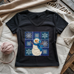 Crochet Snowman Lady V-neck