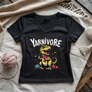 Yarnivore Crocheter Lady V-neck
