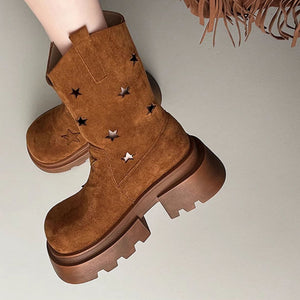 Star Cut-Out Platform Boots