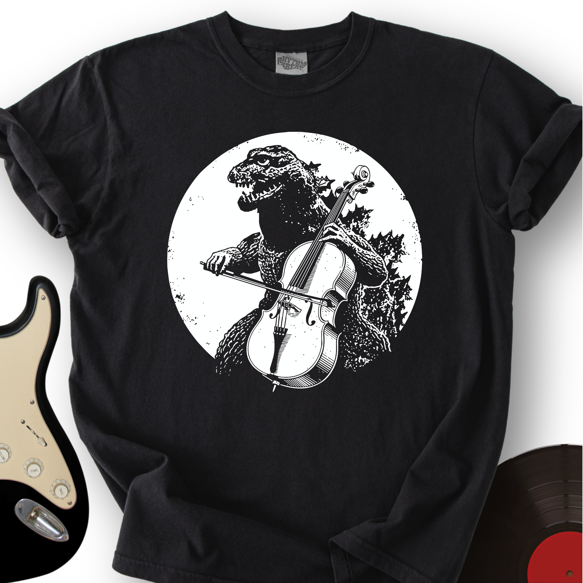 Dinosaur Playing Cello T-Shirt