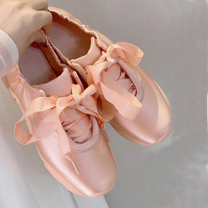 Balletcore Aesthetic Satin Bow Sneakers