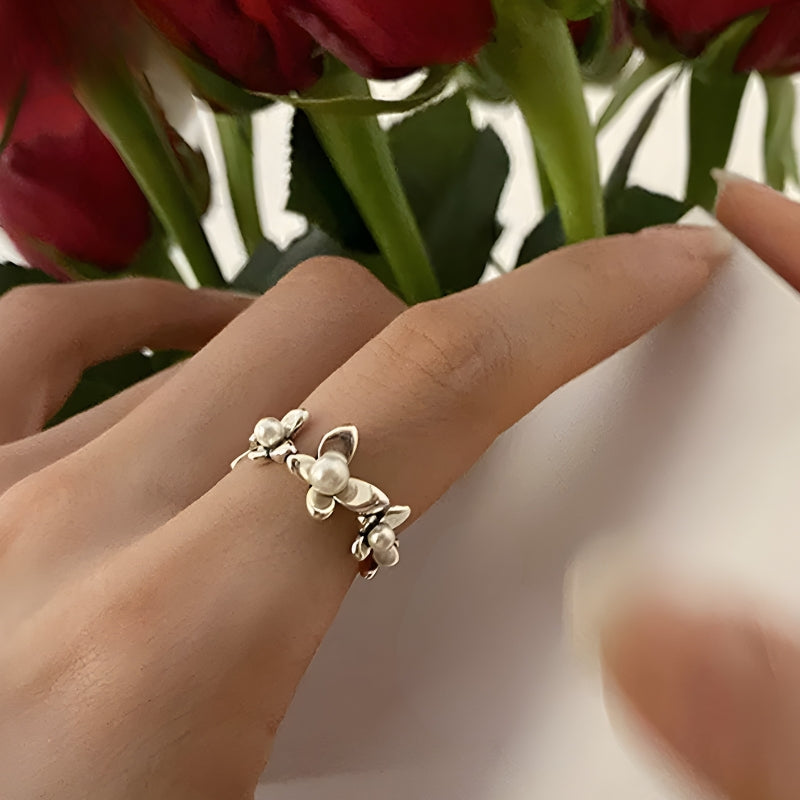 Beaded Floral Ring