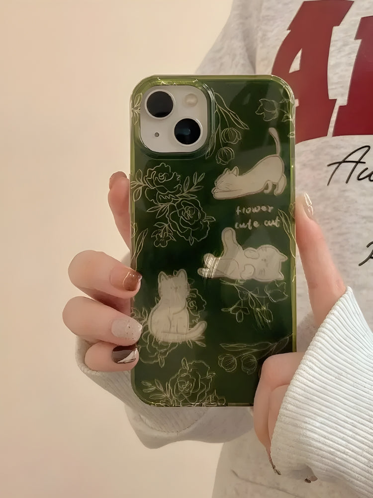 Cats & Flowers Phone Case