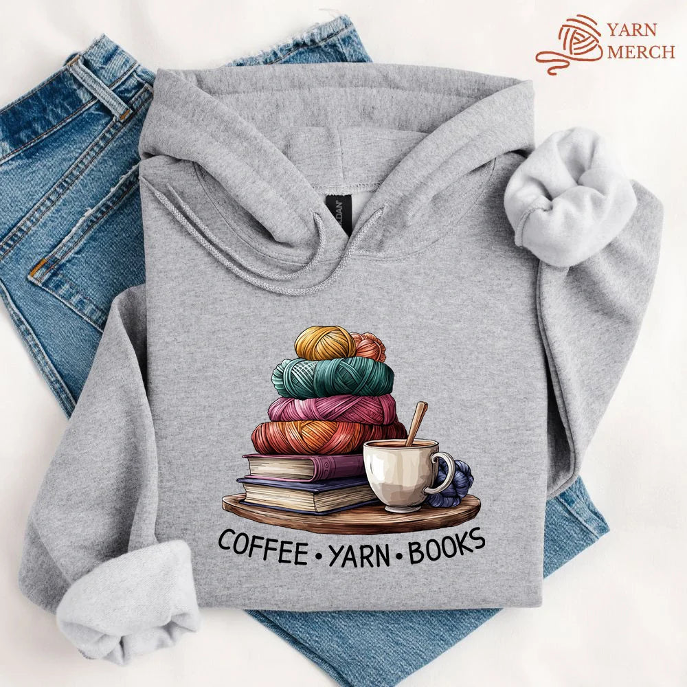 Coffee Yarn Books Hoodie