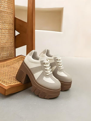 Color Block Platform Oxford Heels