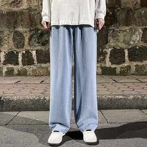 Drawstring Straight Leg Baggy Jeans