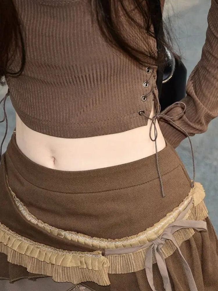 Fairycore Patchwork Mini Skirt