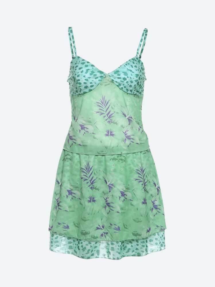 Floral Top & Mini Skirt Two Piece Set