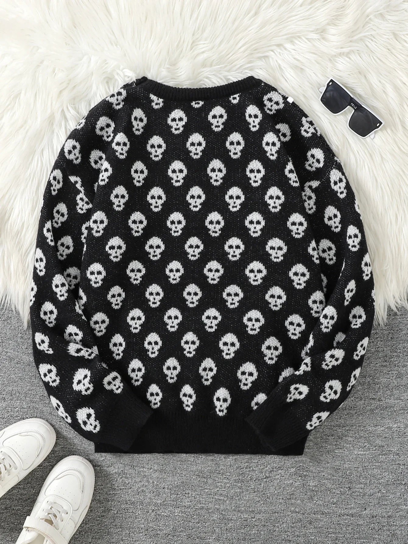 Goth Skull Pullover Sweater