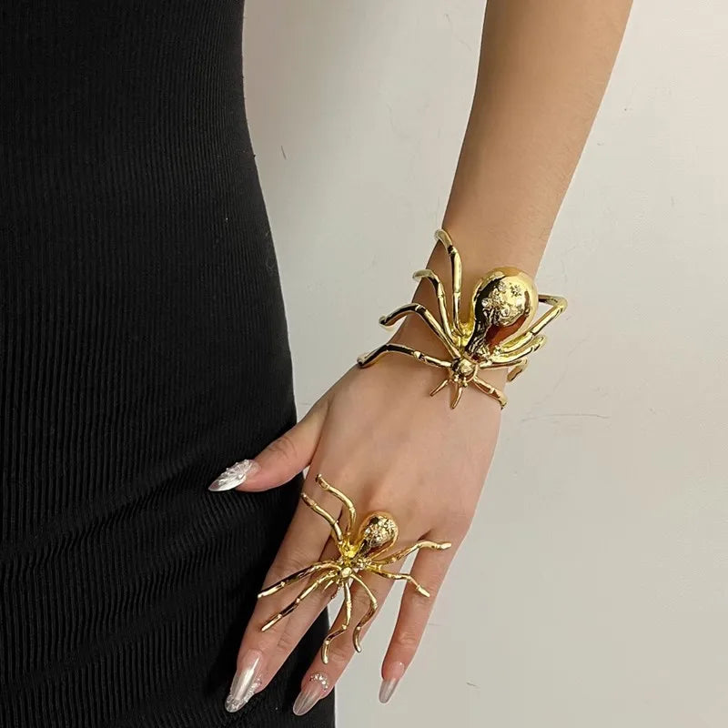 Goth Spider Bracelet & Ring