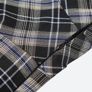 Grunge Plaid Asymmetric Mini Skirt