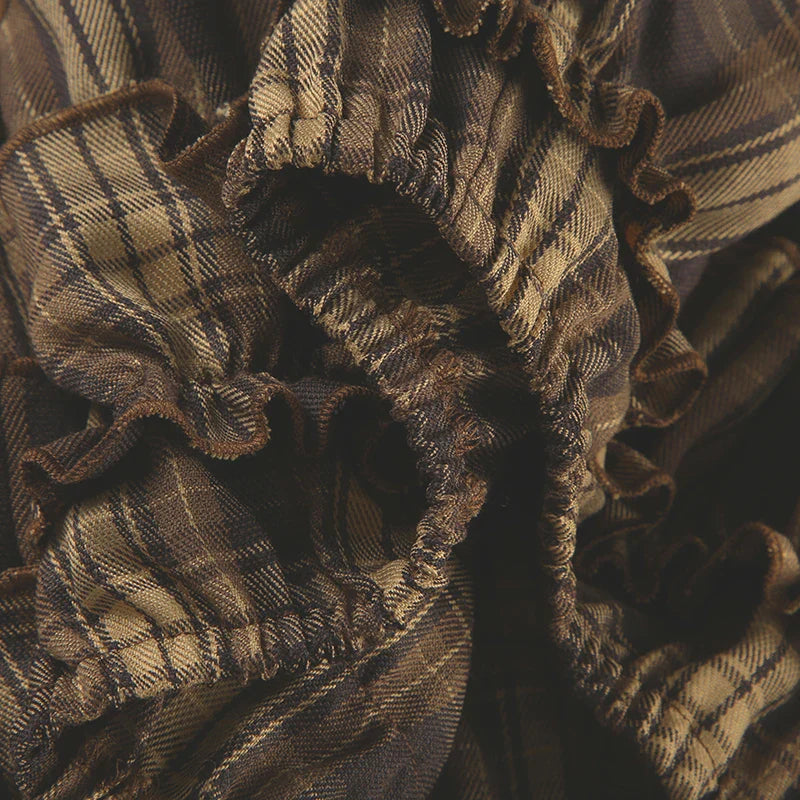 Plaid Ruffled Mini Skirt