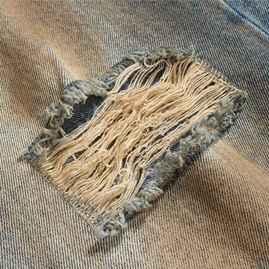 Ripped Wide Leg Denim Jeans