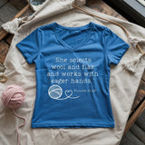 Crochet In Bible Lady V-neck