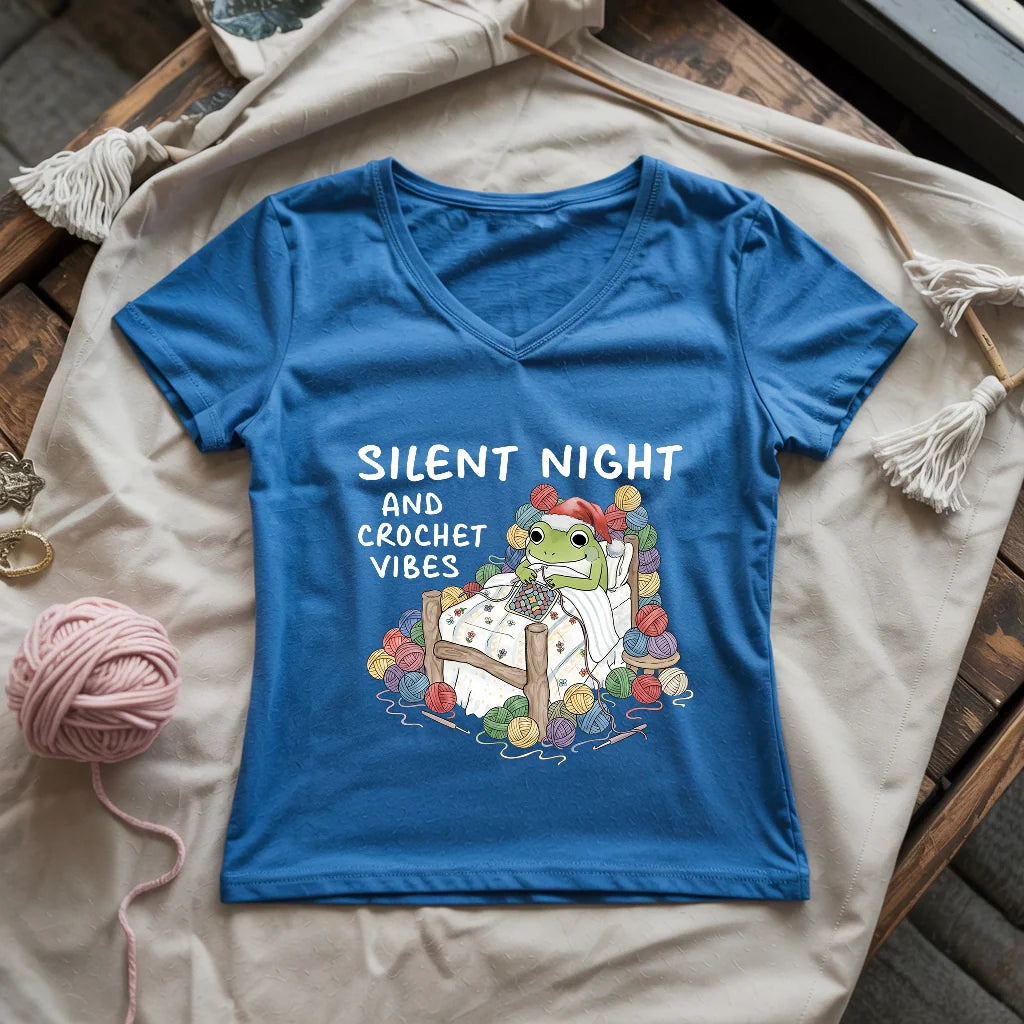 Silent Night and Crochet Vibes Lady V-neck