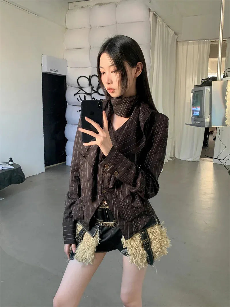 Striped Neck Tie Shirt