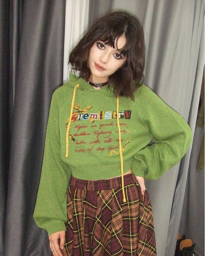 Chemistry Knit Cropped Hoodie