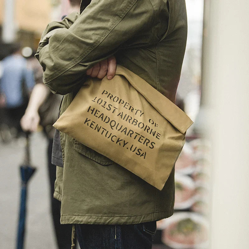 Waxed Canvas Clutch Bag