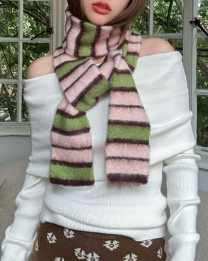 Cool Best In Class Striped Knit Scarf