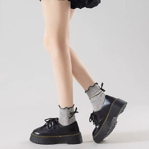Preppy Aesthetic Bow Ruffle Socks