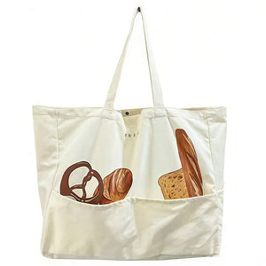 Aesthetic Bread Print Tote Bag