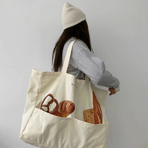 Aesthetic Bread Print Tote Bag
