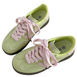Apple on Toe Green Sneakers