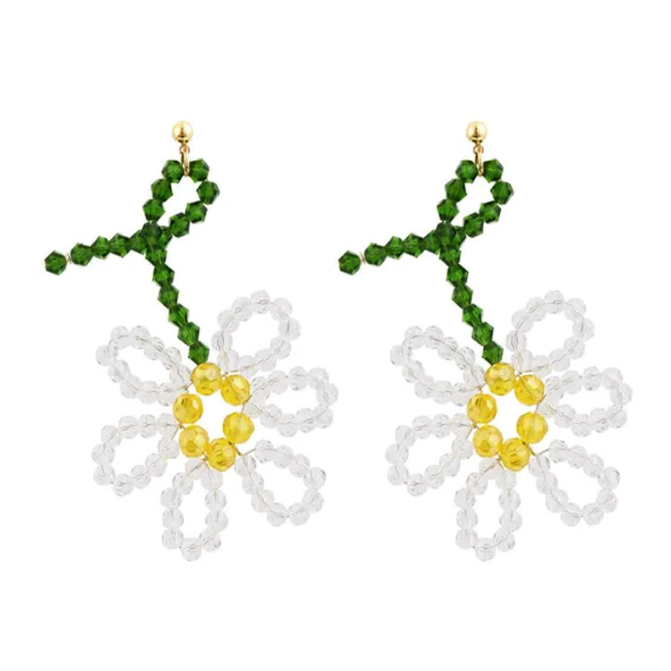Beaded Daisy Earrings