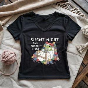 Silent Night and Crochet Vibes Lady V-neck