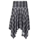 Blokette Asymmetrical Plaid Skirt