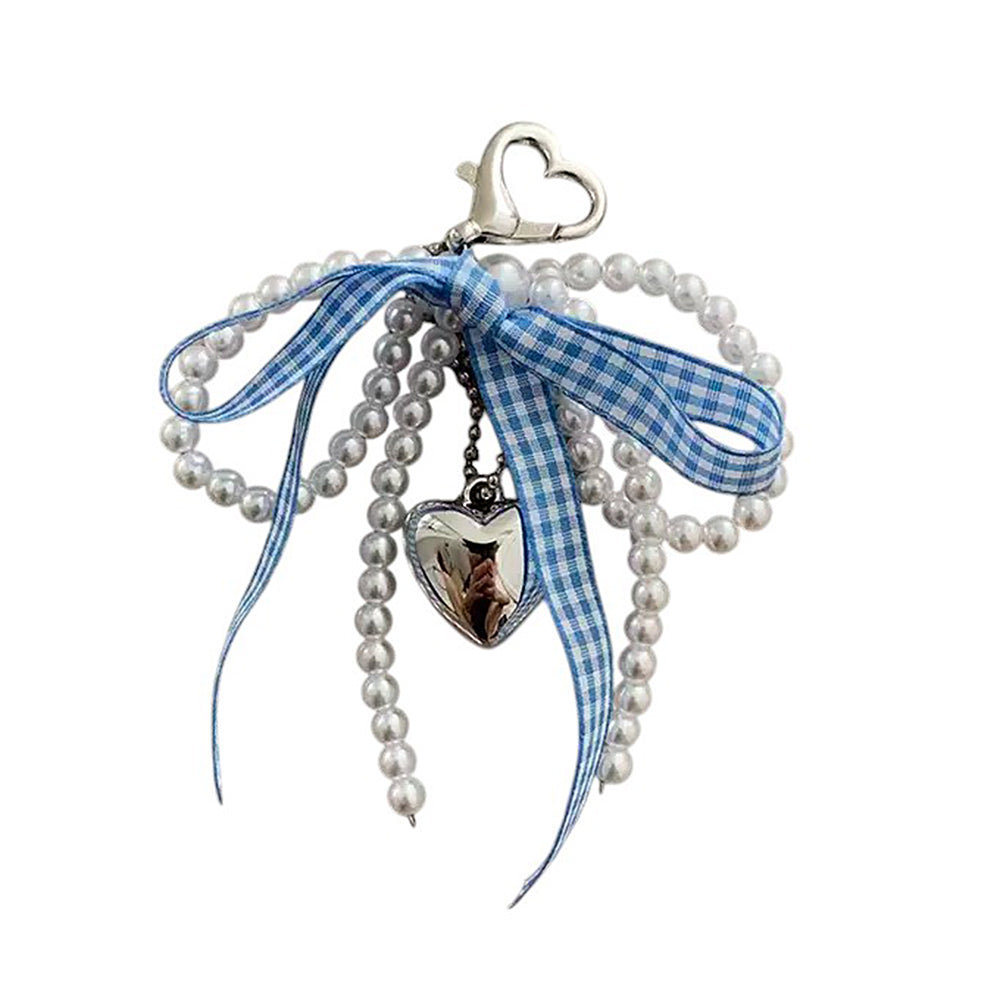 Baby Blue Plaid Bow Shoe Charms