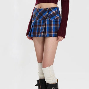 Best In Class Plaid Mini Skirt in Blue