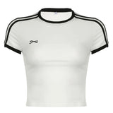 Bow Embroidery Y2K Crop Top