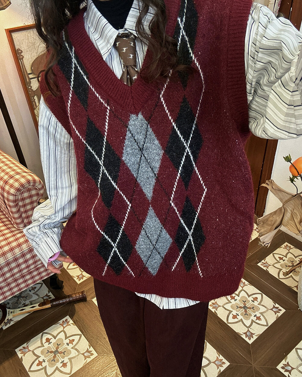 Skipping Class Argyle Vest