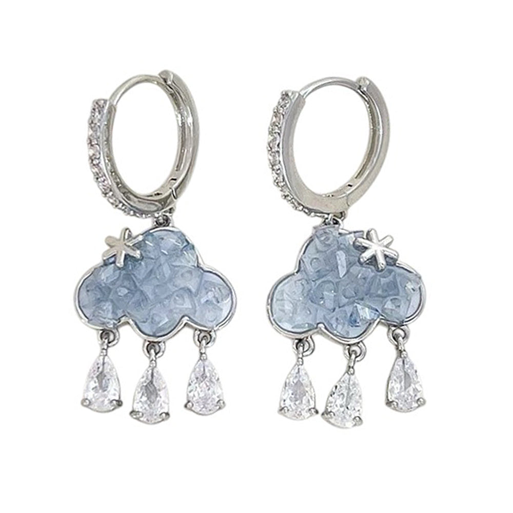 Cloud Crystal Drop Earrings