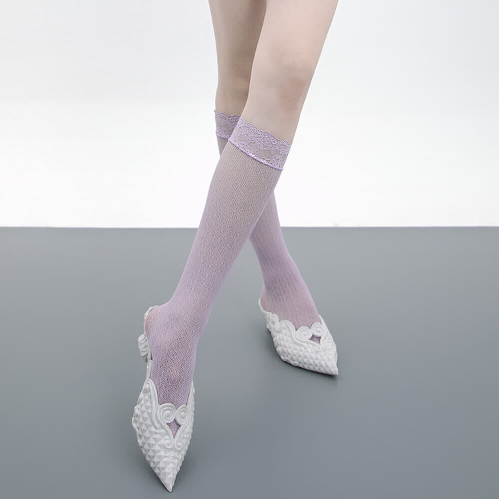 Coquette Lace Mesh Knee Socks