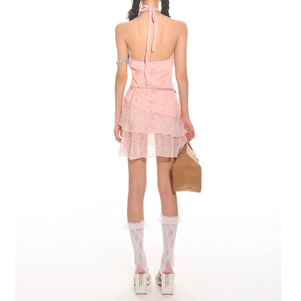 Early 2000s Rose Neck Dress