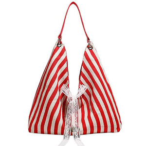 French Summer Striped Sack Bag