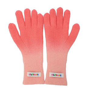 Gradient Ribbed Gloves
