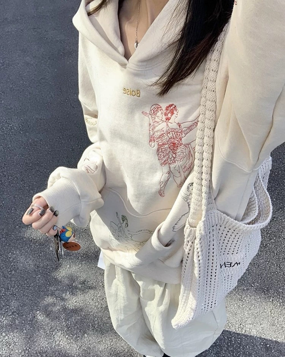 Greek-Roman Art Embroidery Aesthetic Hoodie