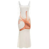 Hand Print Baddie Aesthetic Dress