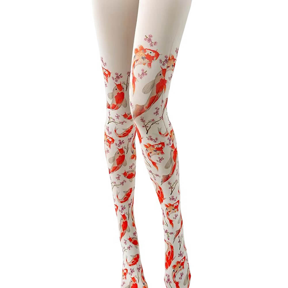 Koi Fish Print Tights