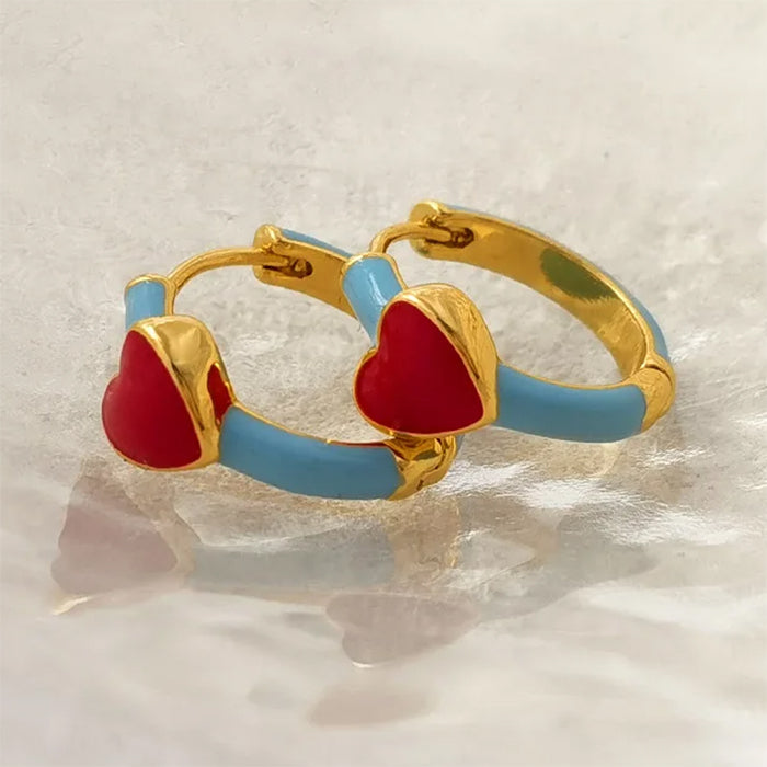 Korean Aesthetic Heart Earrings